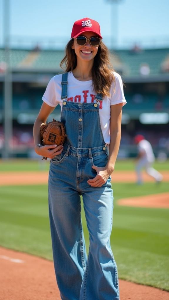 baggy wide leg jean overalls