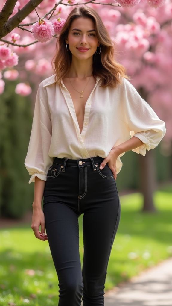 black jeans with heels