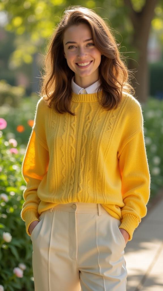 butter yellow preppy layering