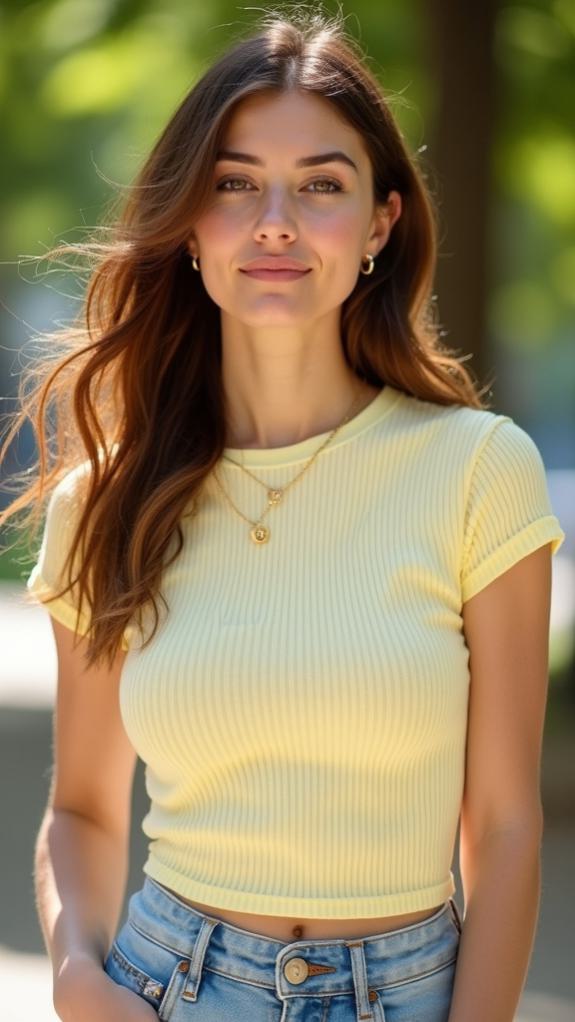 butter yellow ribbed tee