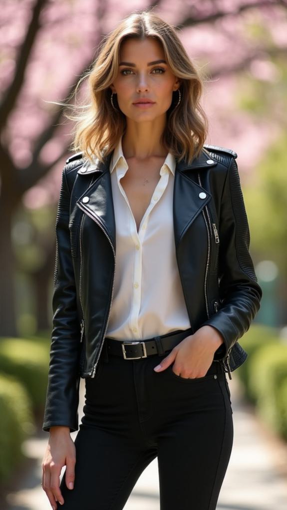 edgy black jeans leather