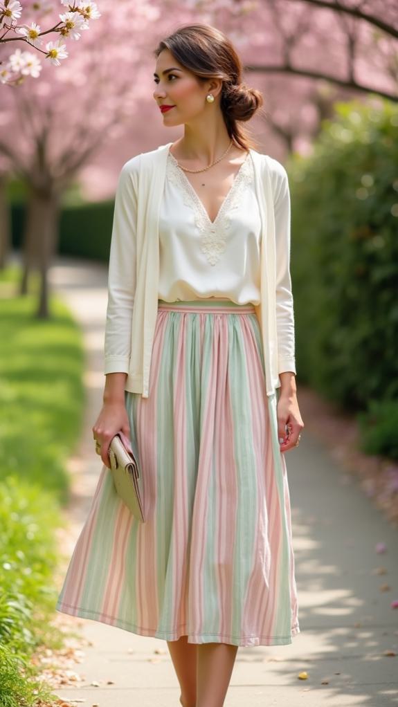 elegant midi striped combo