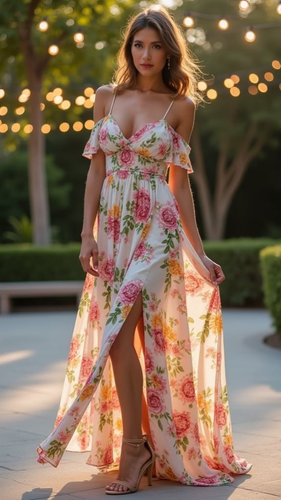 floral maxi with sandals