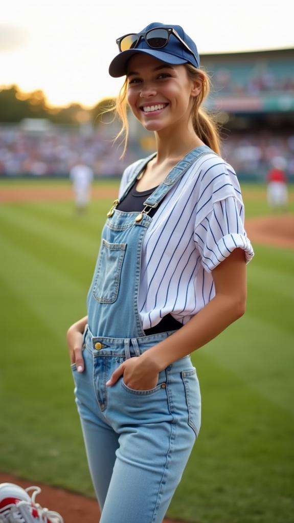 fun functional baseball overalls