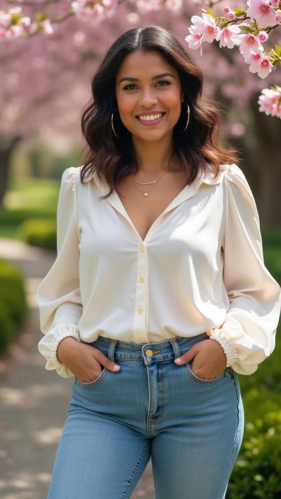 ivory tops denim pairings