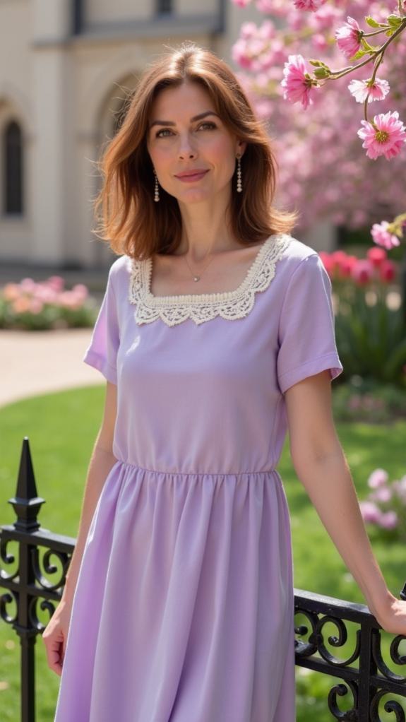 modest retro neckline style