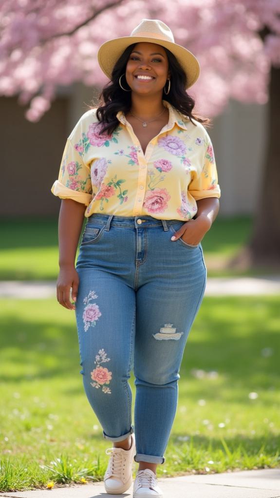 old navy floral embroidered jeans