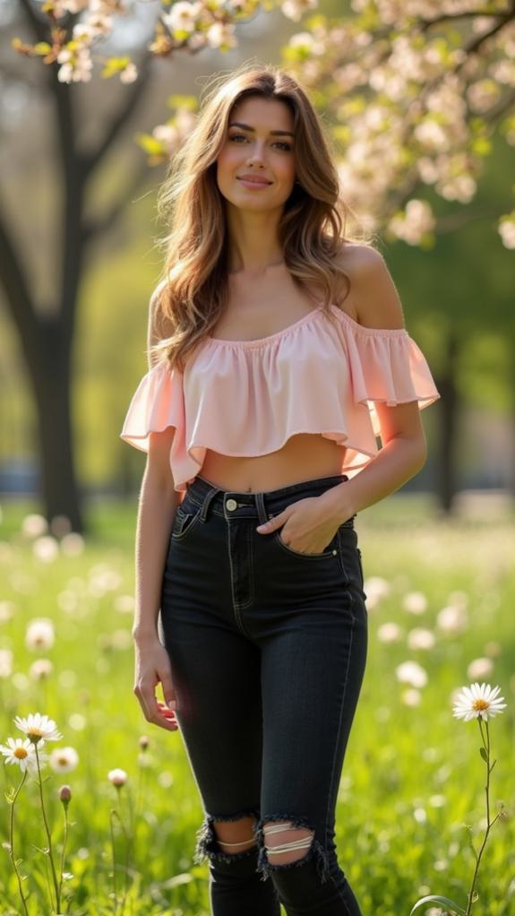ripped jeans flirty ensemble