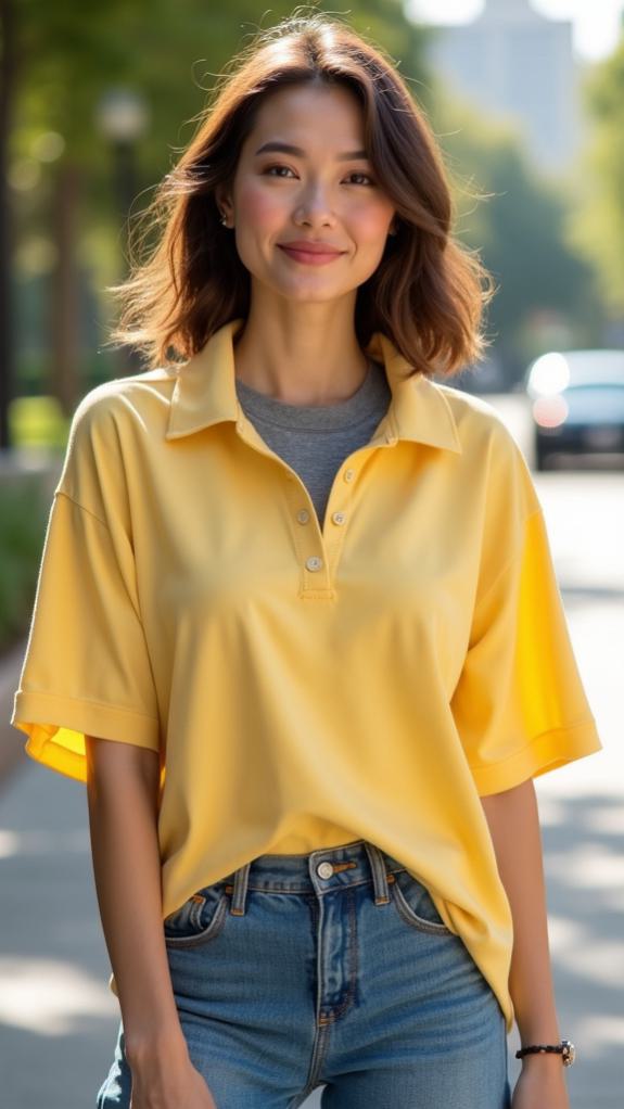 roomy butter yellow polo over