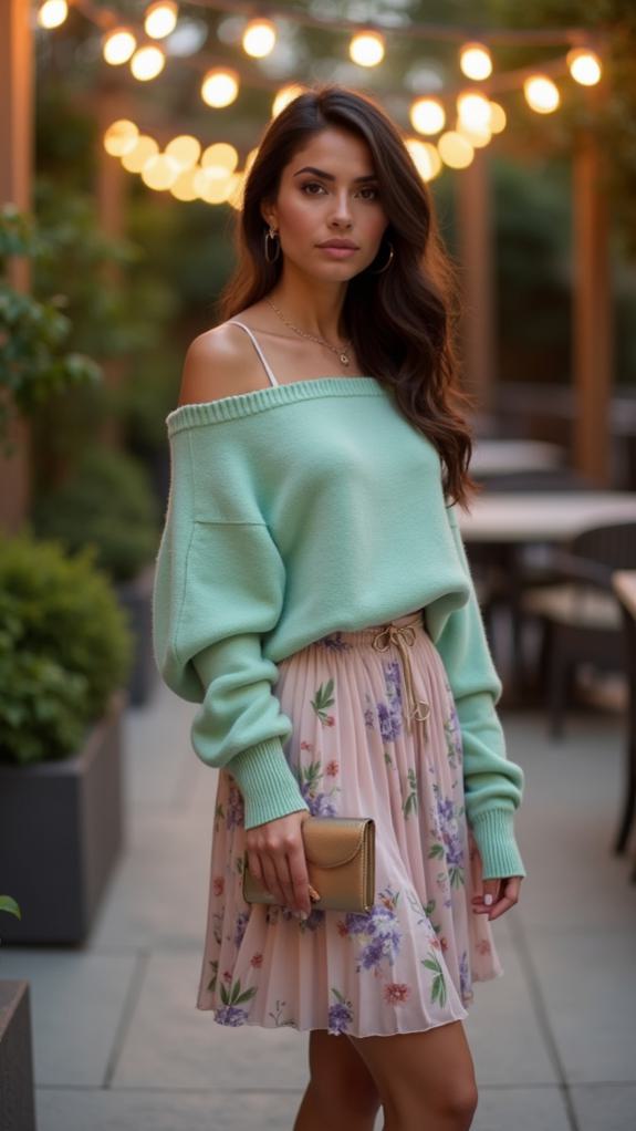 sophisticated pleated sweater combo