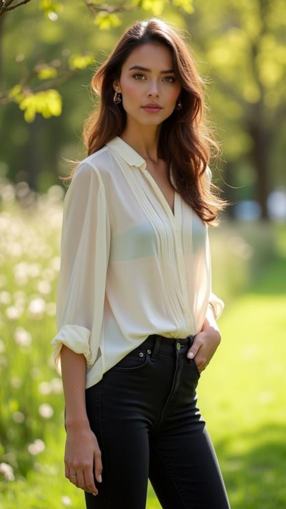 sophisticated silk top ensemble