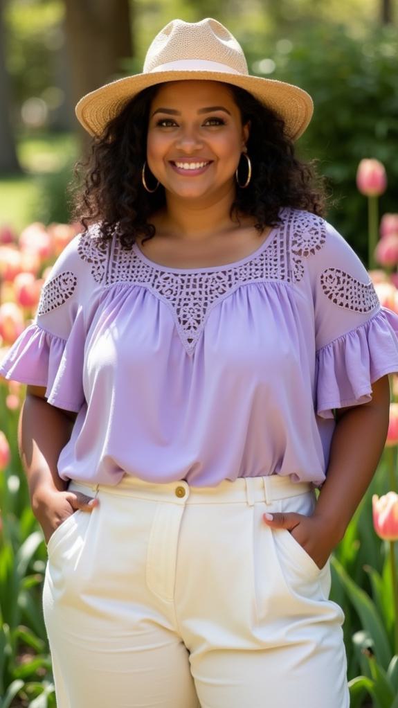 spring eyelet tops for plus size