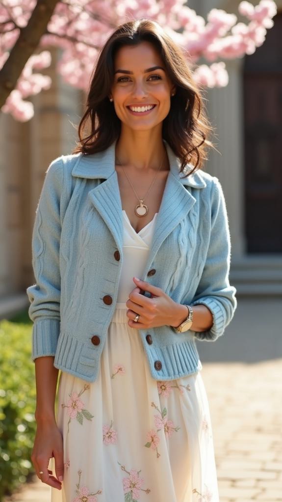versatile double breasted sweater jacket