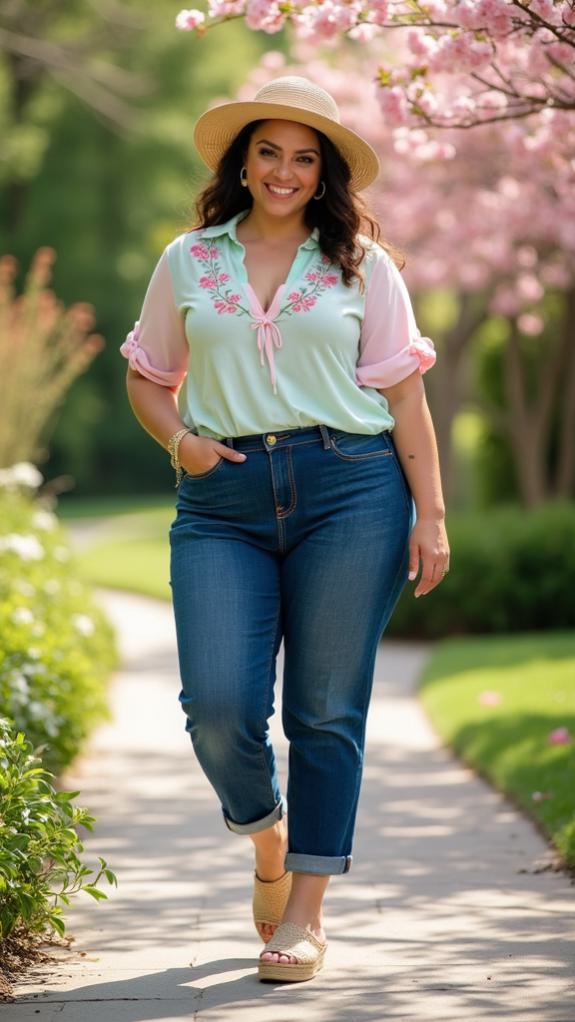 versatile plus size high rise jeans