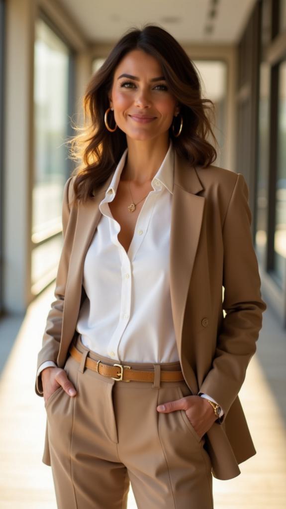 warm toned blazer elegance