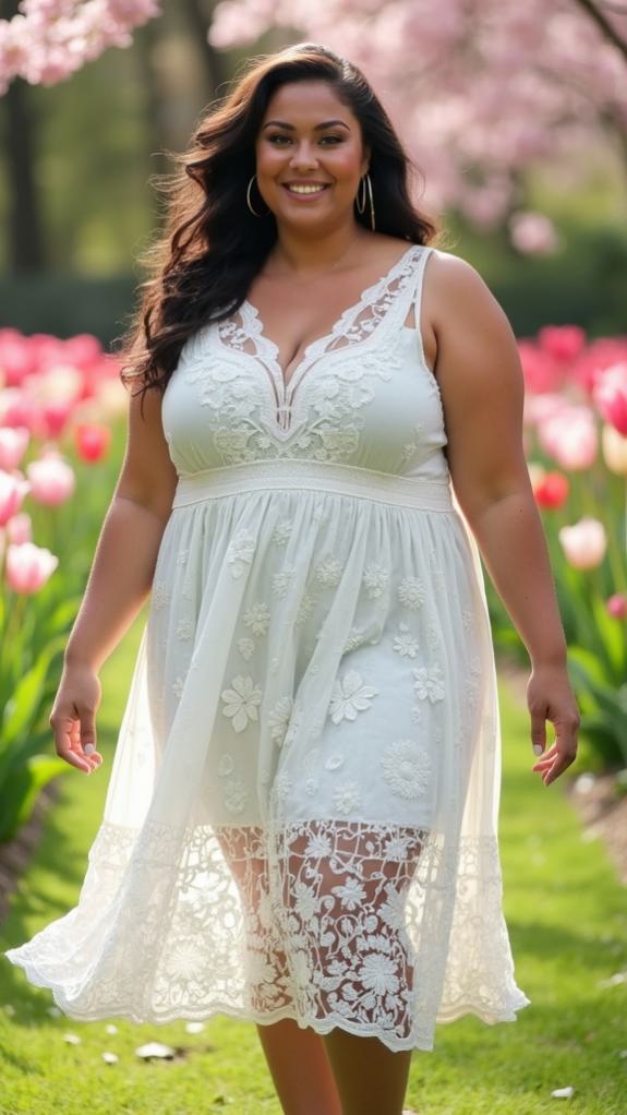 white eyelet pastel dresses