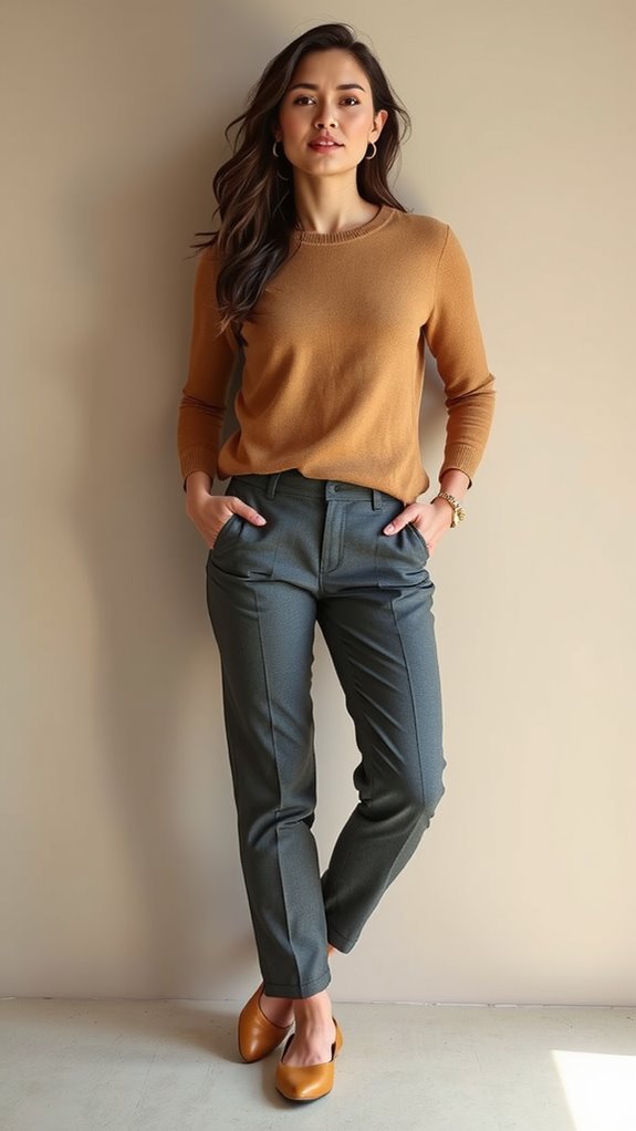 cashmere sweater tailored pants
