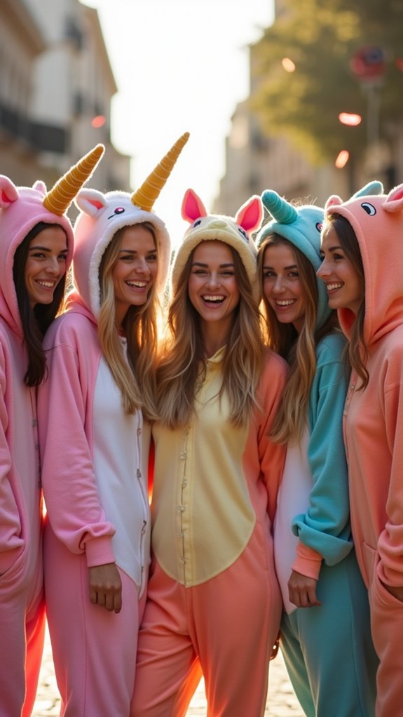 coordinated comfy themed onesies