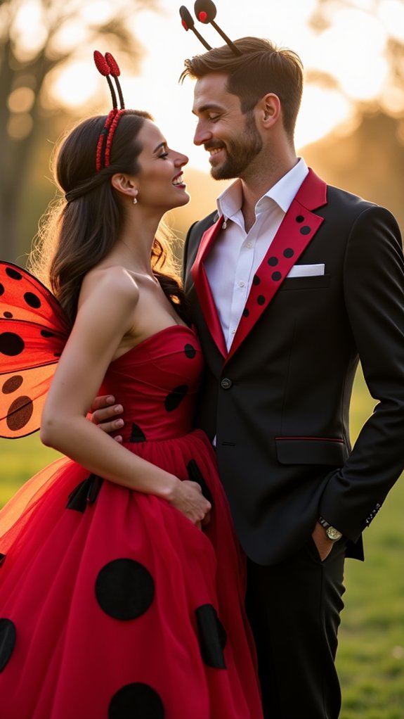 coordinated creative ladybug couple
