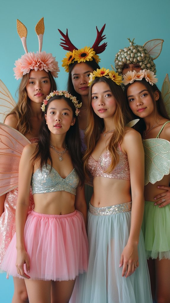 coordinated winged costume crew