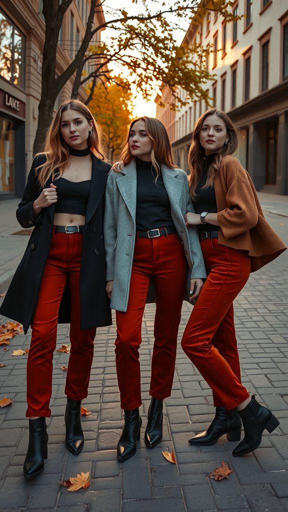 corduroy trousers with leather