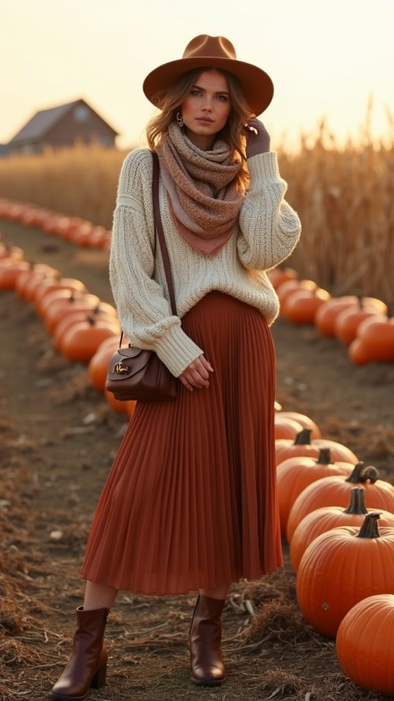 cozy chic pumpkin patch outfits