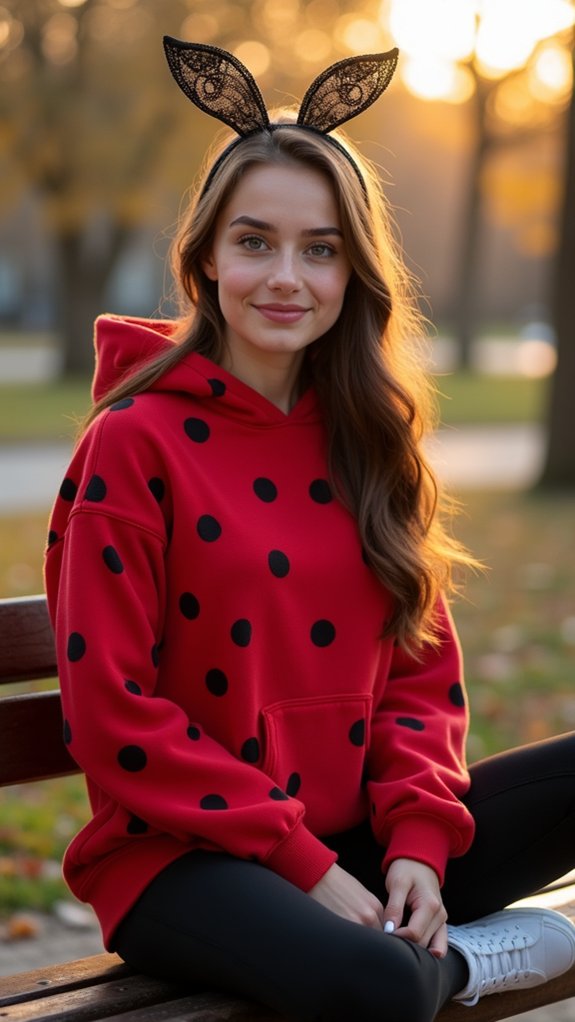 cozy red polka dot hoodie