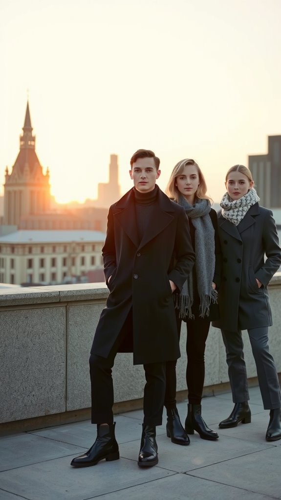 dark toned layered polished silhouette