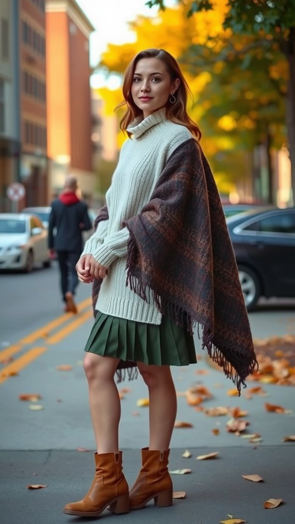 delicate layered knitwear with shawl