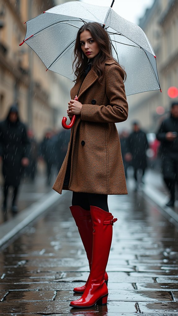 dramatic knee high rainboots style