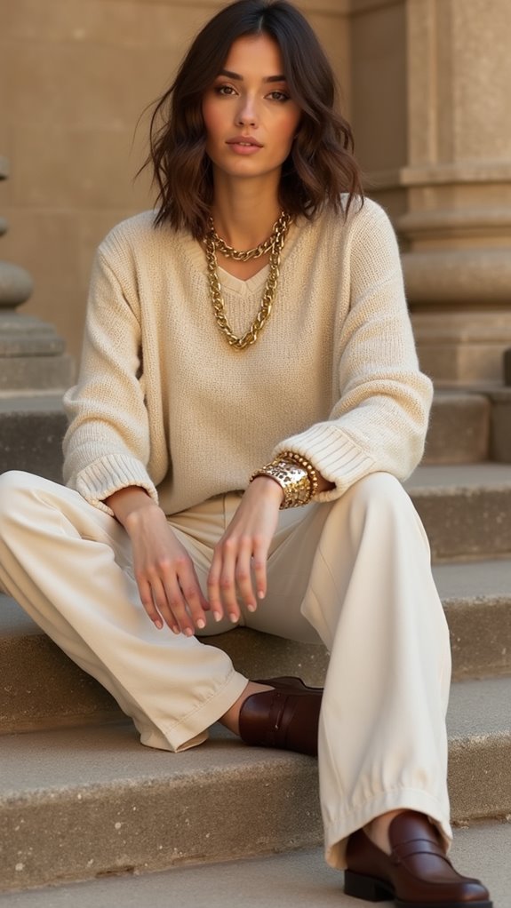 earthy neutrals bold jewelry