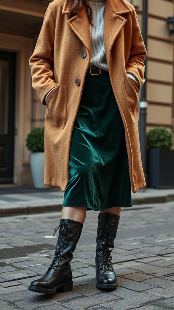 jewel toned velvet with boots