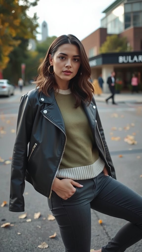 layered crew over tee