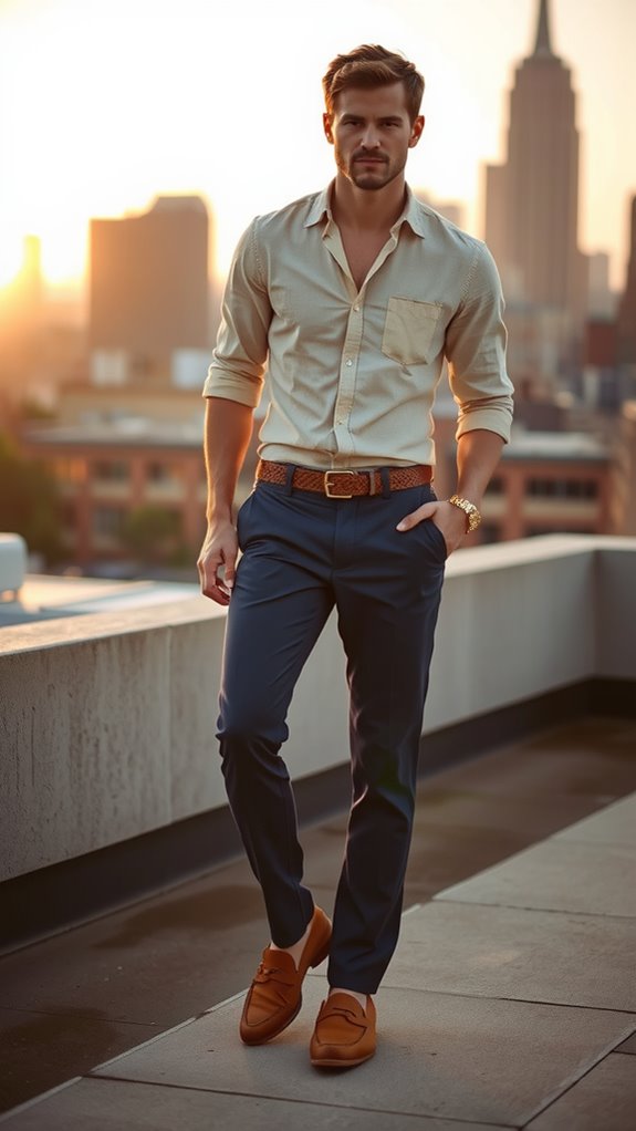 linen blend shirt lightweight trousers