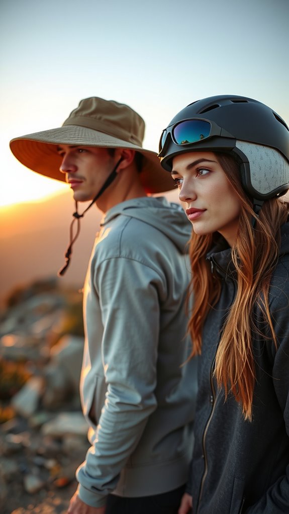 match headwear to conditions