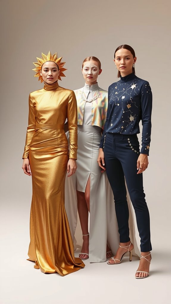 metallic celestial layered elegance