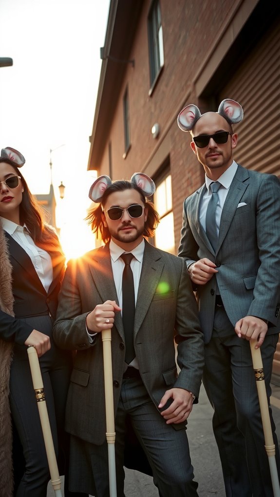 nostalgic minimalist trio costume