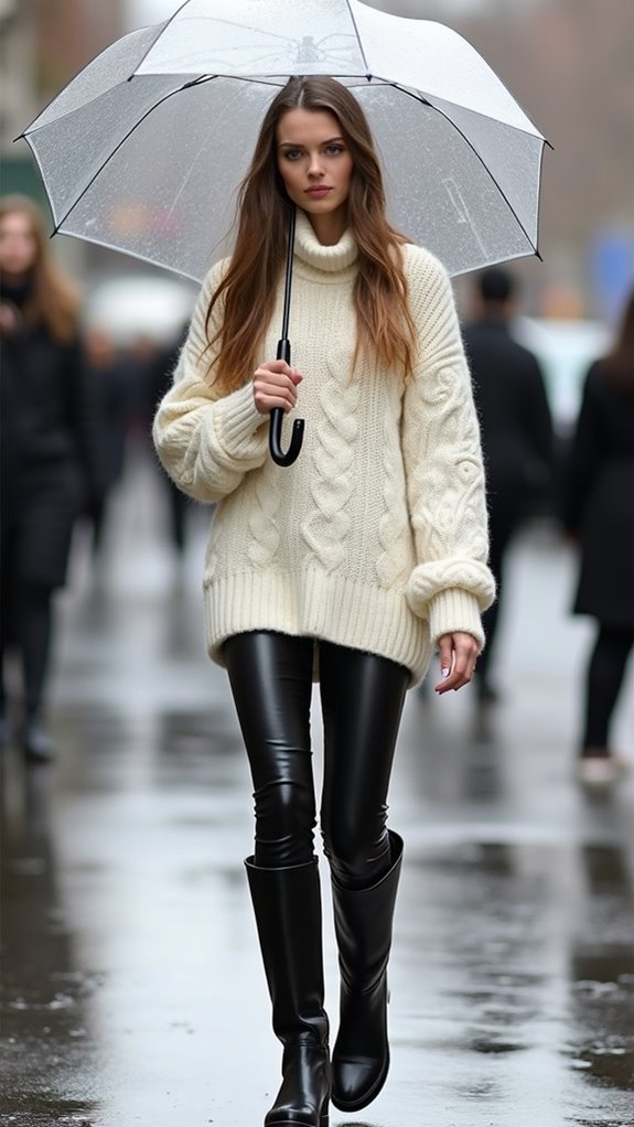 oversized sweater over leggings