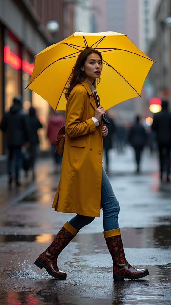 platform boots colorful umbrellas