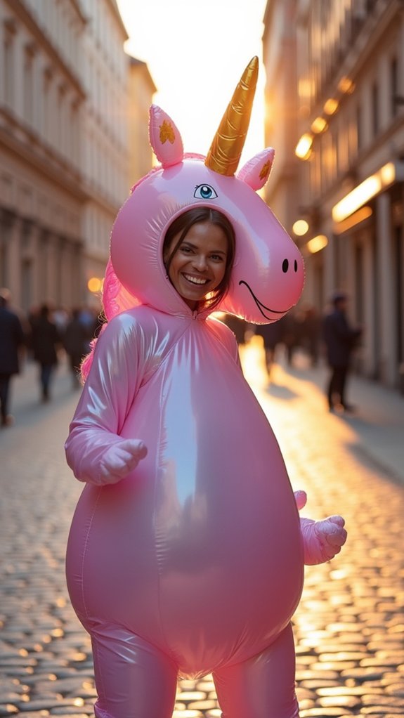 plush inflatable unicorn costume