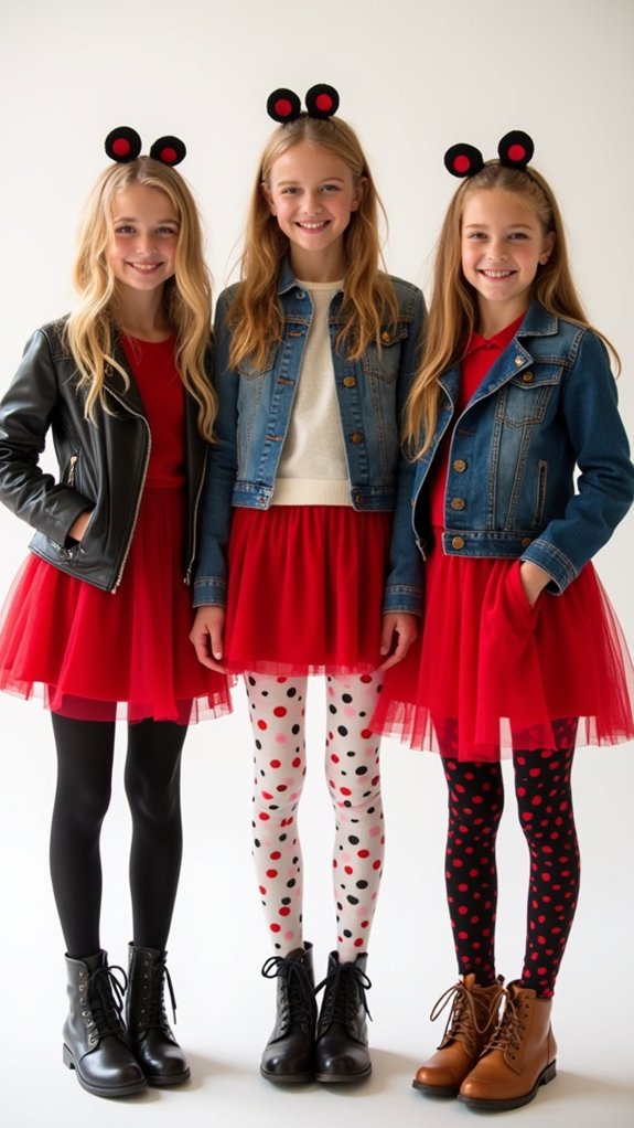 polka dot layered chic ensemble