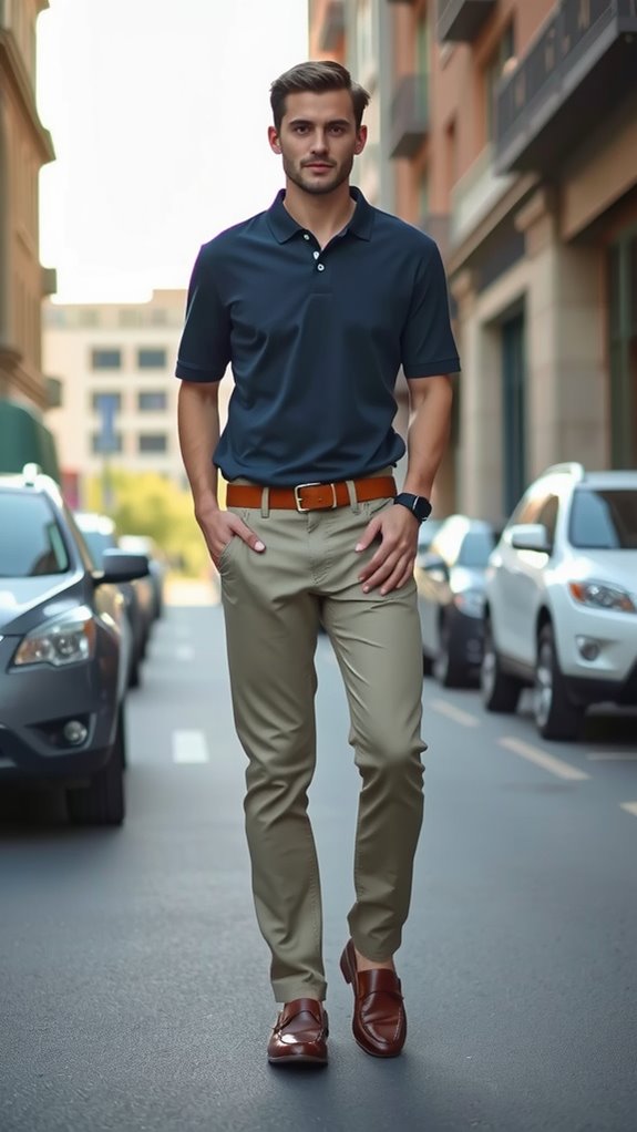 polo khakis brown shoes