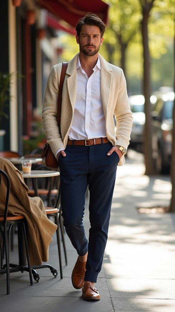 preppy layered sweatpants outfit