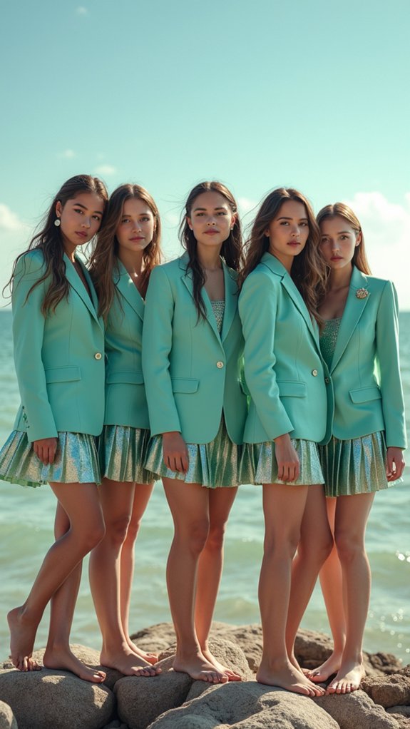 shimmering coordinated mermaid academy