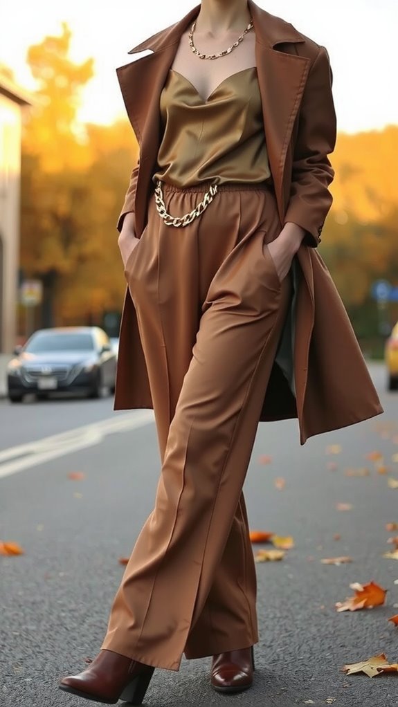 slipdress layered over satinpants