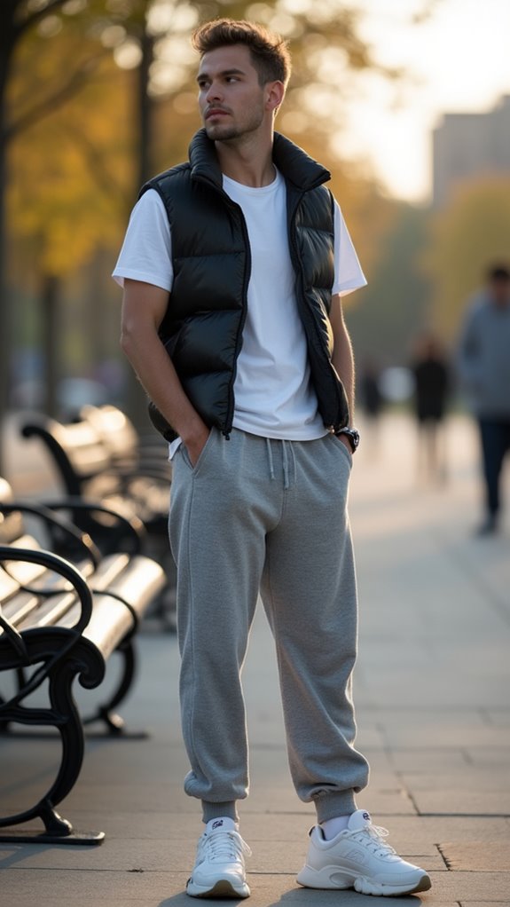 sporty layered cozy casual