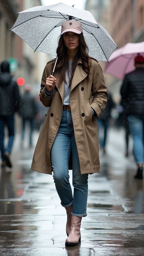 structured baseball cap elevates rain day