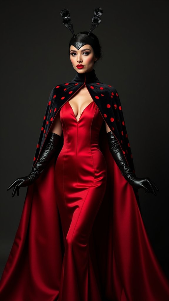 structured red bodysuit with spots