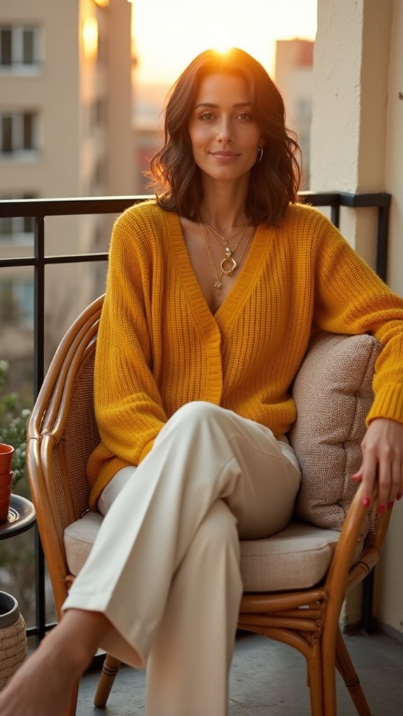 sunny yellow knit ensemble