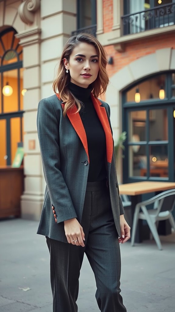 tartan blazer with stripes